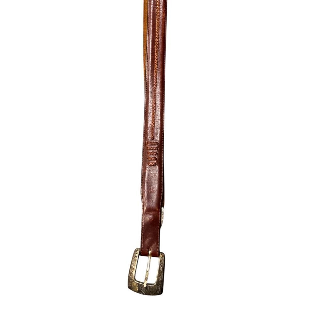 Vintage Onyx by Brighton Brown Leather Belt – Size 40
